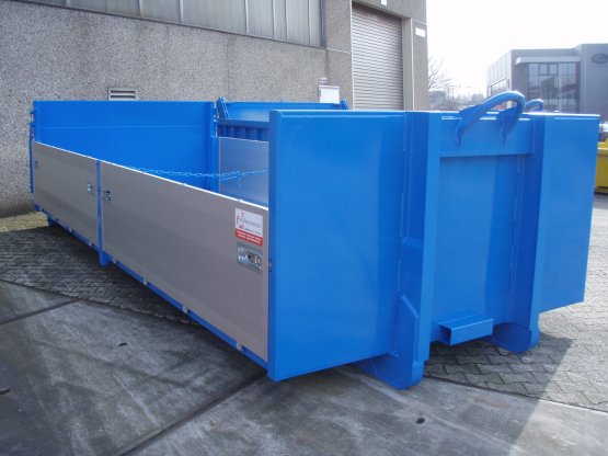 HÜLLENKREMER Containerbau NRW - Abroll-Container-Kippaufbau mit seitlichen Aluminium-Bordwänden