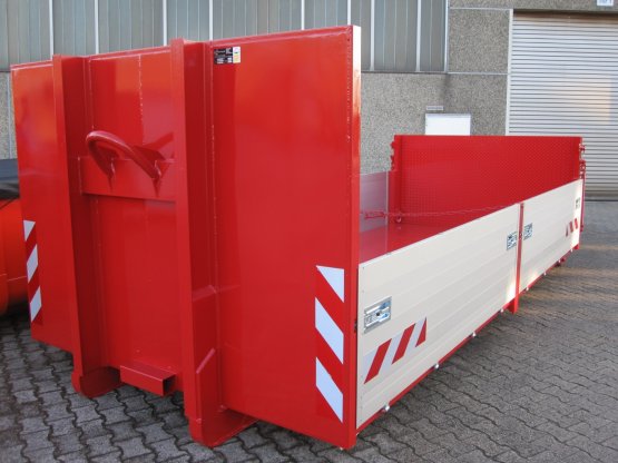 HÜLLENKREMER Containerbau NRW - Abroll-Container-Kippaufbau mit seitlichen Aluminium-Bordwänden