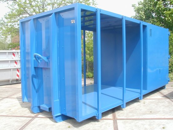 HÜLLENKREMER Containerbau NRW - Spezieller Material-Abroll-Container für den Hochwasserschutz