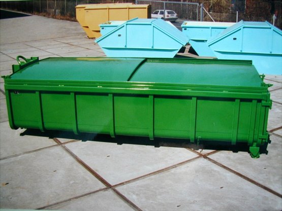 HÜLLENKREMER Containerbau NRW - Abrollcontainer mit 2-teiligem Schiebedach