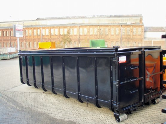 HÜLLENKREMER Containerbau NRW - Abrollcontainer mit 2-teiligem Schiebedach