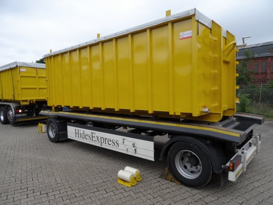 HÜLLENKREMER Containerbau NRW - offener Abroll-Container aus Edelstahlblechen mit flüssigkeitsdichter Entleerungsklappe, Inhalt ca. 22,5 m³