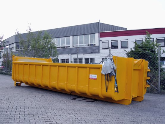 HÜLLENKREMER Containerbau NRW - Abrollcontainer mit drahtseilgeführter Planenabdeckung
