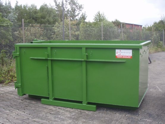 HÜLLENKREMER Containerbau NRW - Absetzmulde - Eckige Minimulde mit Doppelflügeltür
