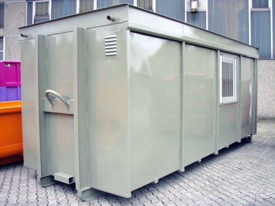 HÜLLENKREMER Containerbau NRW - Magazincontainer - Magazin-Abrollcontainer mit Seitentür