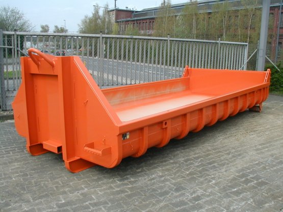HÜLLENKREMER Containerbau NRW - Abrollcontainer, offen, Entleerungsklappe, Inhalt ca. 6,5 m³