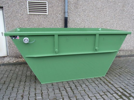 HÜLLENKREMER Containerbau NRW - Symmetrische Absetzmulde mit seitlichem Flüssigkeitsablauf